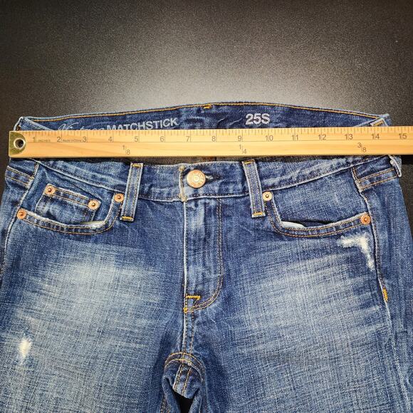 J.Crew Vintage Matchstick Ripped Jeans Size 27S Stretch Low Rise Distressed - Picture 9 of 13
